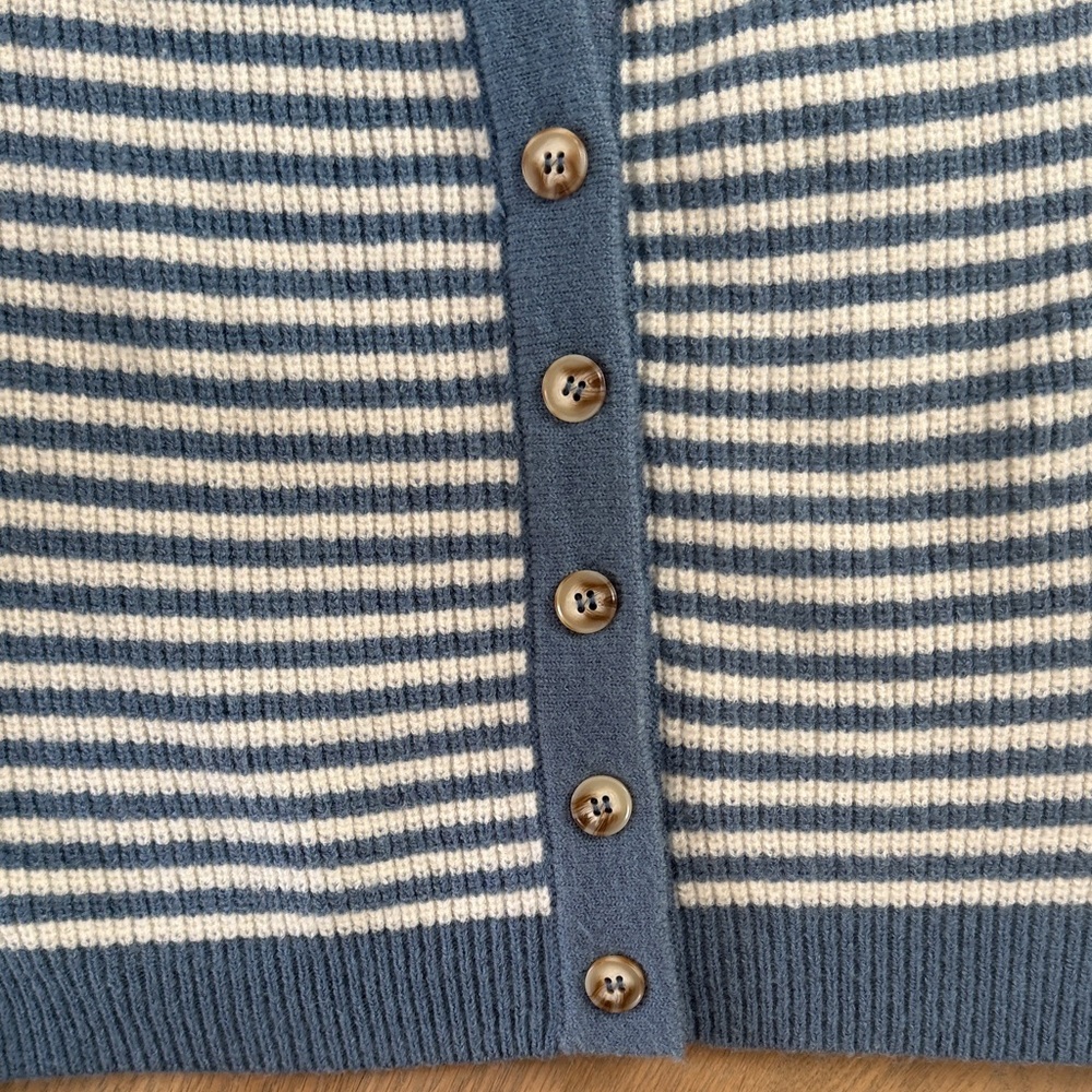 Marni Blue & White Striped Polo Cardigan - Picture 4 of 4